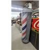 Image 3 : Vintage Barber Pole in Clear Cylindrical Case, Red, White and Blue Stripes, 72”