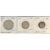 Image 1 : Three Newfoundland Silver Coins: 1917, 1919 50 Cents, 1940 5 Cents