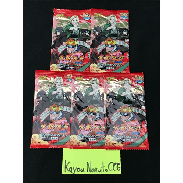 LOT OF 5 KAYOU NARUTO SEALED BOOSTER PACKS