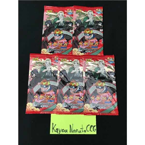 LOT OF 5 KAYOU NARUTO SEALED BOOSTER PACKS