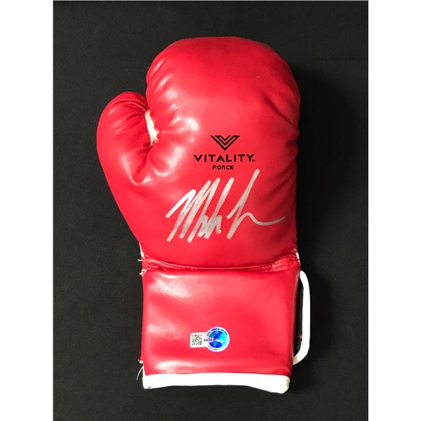 MIKE TYSON SIGNED BOXING GLOVE - WWOC COA