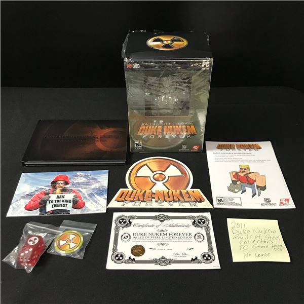 2011 DUKE NUKEM BALLS OF STEEL COLLECTORS PC GAME BOX SET - NO COMIC