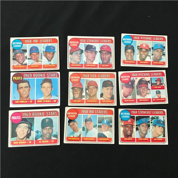 LOT OF 9 1968/69 TOPPS BASEBALL TRADING CARDS