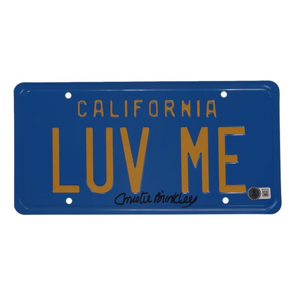 CHRISTIE BRINKLEY SIGNED LUV ME LICENSE PLATE - BECKETT COA