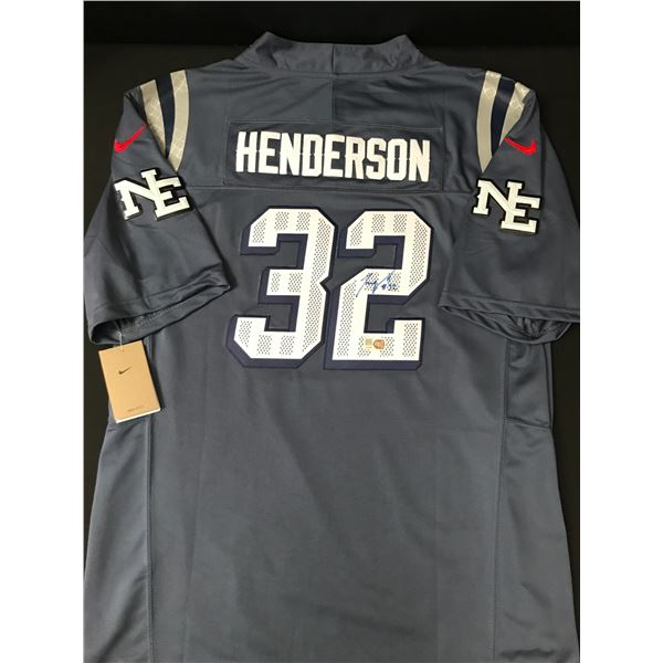 TREVEYON HENDERSON SIGNED NEW ENGLAND PATRIOTS CUSTOM JERSEY - ELITE COA