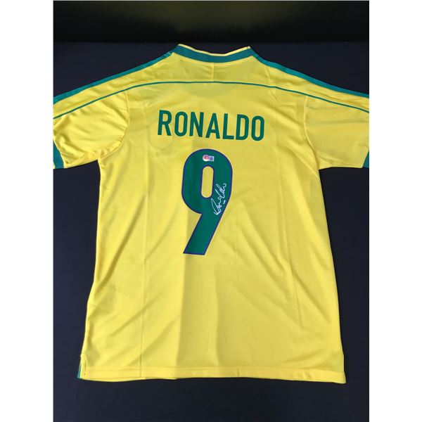 RONALDO SIGNED BRASIL SOCCER JERSEY - BECKETT COA