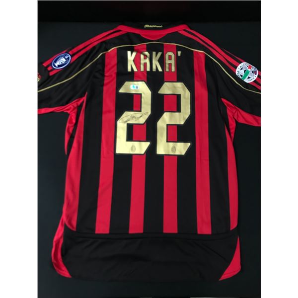 KAKA SIGNED AC MILAN SOCCER JERSEY - BECKETT COA
