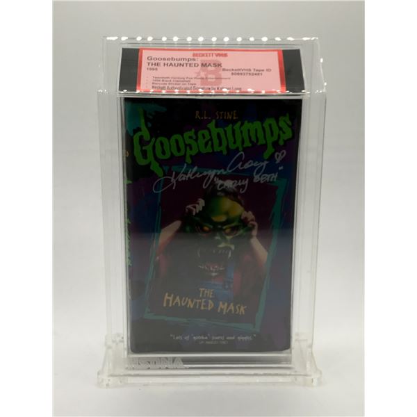 RARE SEALED GOOSEBUMPS VHS SIGNED BY KATHY LONG - BECKETT ENCAPSULATED