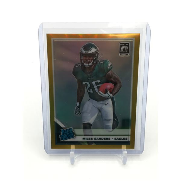 2019 PANINI DONRUSS OPTIC FOOTBALL MILES SANDERS GOLD RATED ROOKIE TRADING CARD 07/10
