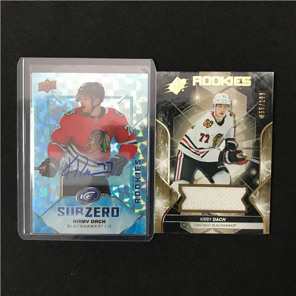 LOT OF 2 KIRBY DACH ROOKIE CARDS 1 SIGNED 1 ROOKIE PATCH