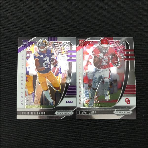 2020 PANINI FOOTBALL ROOKIE CARD LOT (JUSTIN JEFFERSON, CEEDEE LAMB)