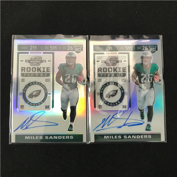 LOT OF 2 2019 CONTENDERS OPTICS MILES SANDERS SIGNED ROOKIE TRADING CARDS