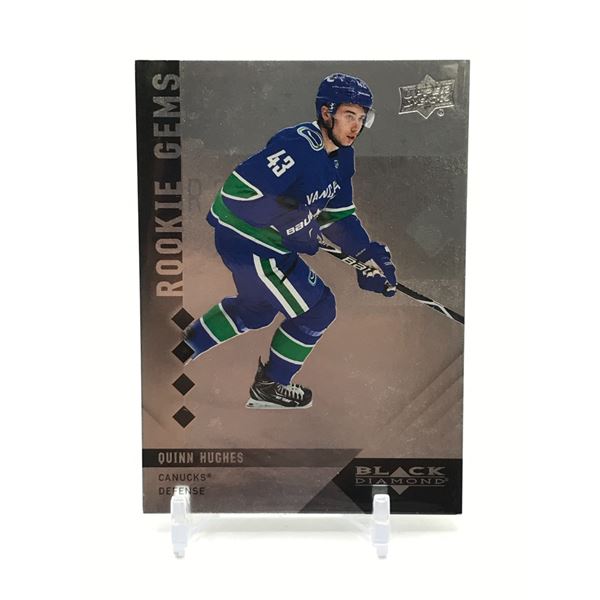 2019-20 UPPER DECK BLACK DIAMOND HOCKEY QUINN HUGHES ROOKIE GEMS TRADING CARD 56/99