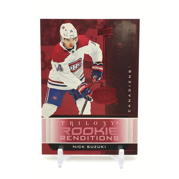 2019-20 UPPER DECK TRILOGY HOCKEY NICK SUZUKI ROOKIE RENDITIONS TRADING CARD 232/799
