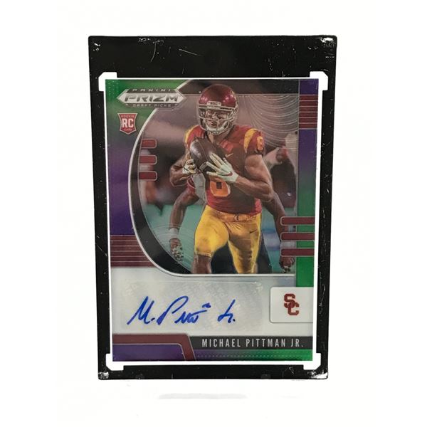 2020 PANINI PRIZM DRAFT PICKS MICHAEL PITTMAN JR SIGNED ROOKIE TRADING CARD 184/199