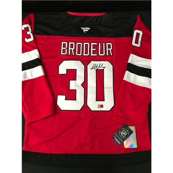 MARTIN BRODEUR SIGNED NEW JERSEY DEVILS CUSTOM HOCKEY JERSEY - ELITE COA