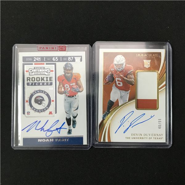 LOT OF 2 NFL SIGNED ROOKIE TRADING CARDS