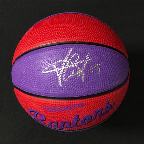 VINCE CARTER SIGNED TORONTO RAPTORS MINI BASKETBALL (ACE COA)