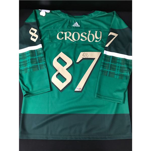 SIDNEY CROSBY SIGNED ST PATRICKS DAY PITTSBURGH PENGUINS CUSTOM JERSEY - ELITE COA