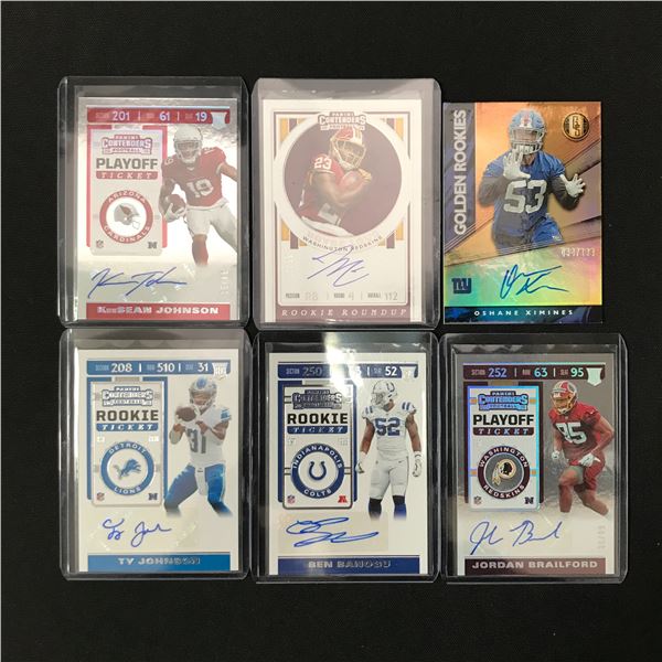 LOT OF 6 SIGNED NFL TRADING CARDS