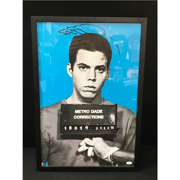 STEVE-O SIGNED AND FRAMED 11 X 18 METRO DADE MUG SHOT- JSA COA