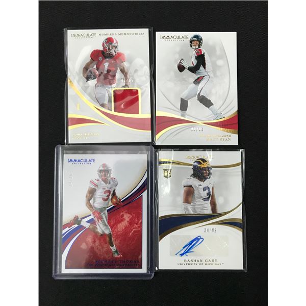 LOT OF 4 LIMITED IMMACULATE COLLECTION FOOTBALL TRADING CARDS