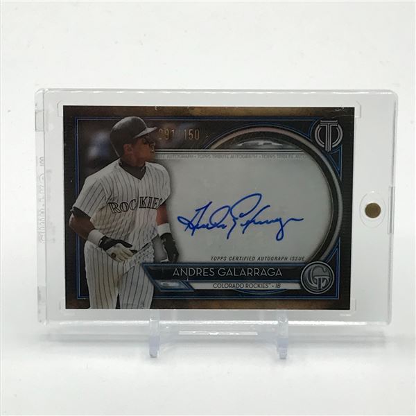 2020 TOPPS TRIBUTE BASEBALL ANDRES GALLARAGA SIGNED TRADING CARD 091/150