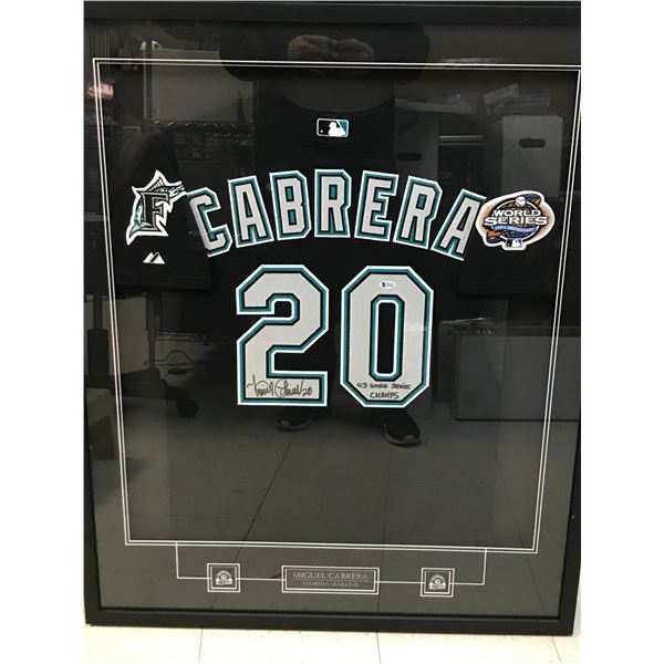 MIGUEL CABRERA SIGNED AND FRAMED FLORIDA MARLINS JERSEY - BECKETT COA