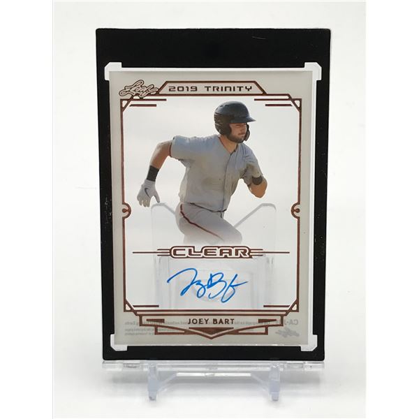 2019 LEAF TRINITY JOEY BART SIGNED BASEBALL ROOKIE CARD