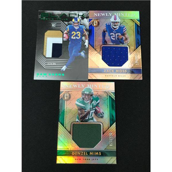 LOT OF 3 PATCH NFL TRADING CARDS