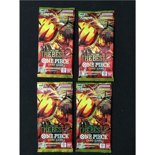 LOT OF 4 ONE PIECE THE BEST VOL.2 SEALED JAPANESE BOOSTER PACKS