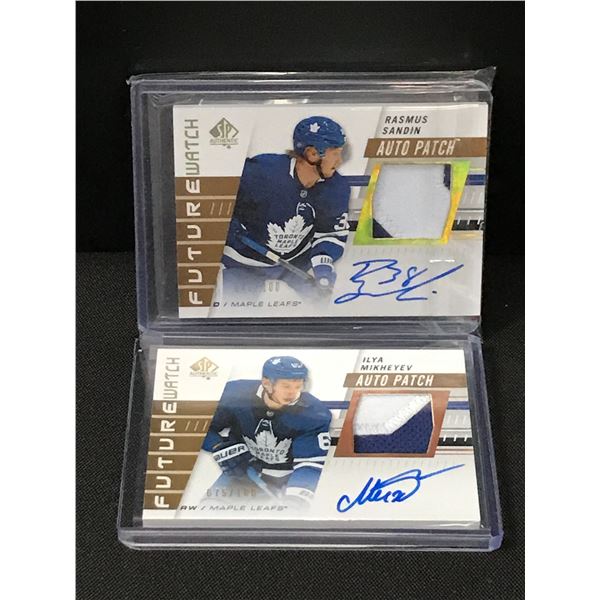 LOT OF 2 HOCKEY SIGNED PATCH TRADING CARDS