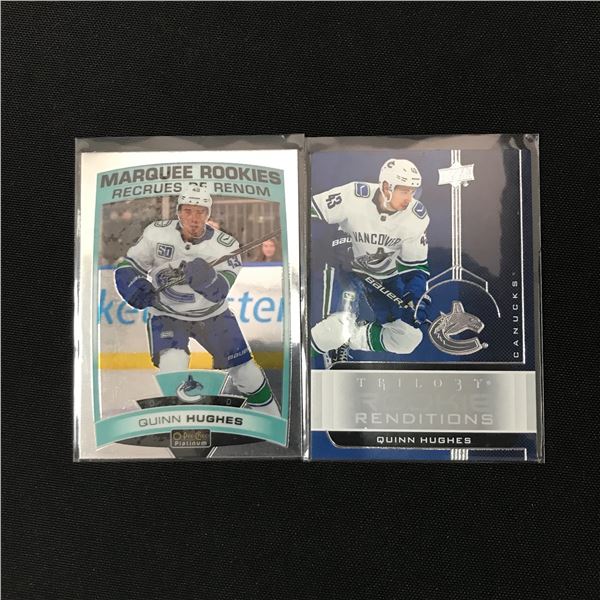 LOT OF 2 QUINN HUGHES ROOKIE TRADING CARDS