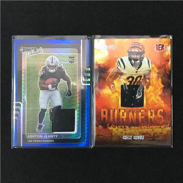 LOT OF 2 NFL ROOKIE PATCH CARDS (JEANTY,BROWN)
