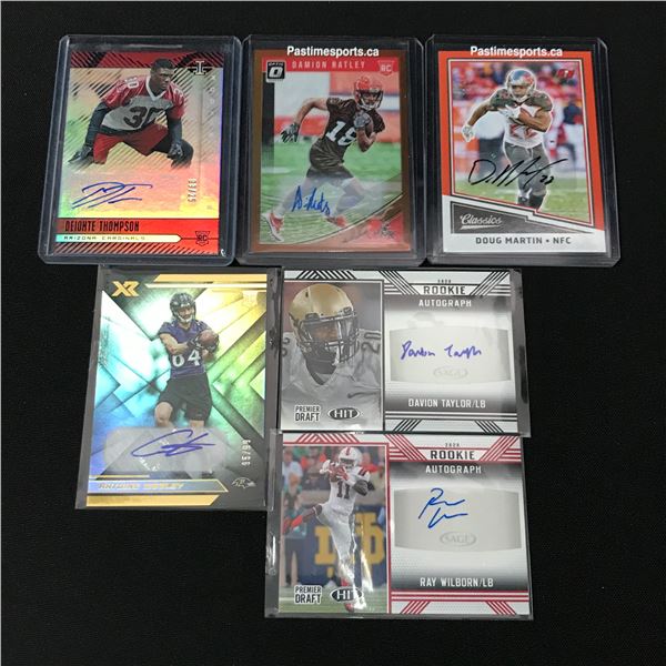 LOT OF 6 SIGNED FOOTBALL TRADING CARDS