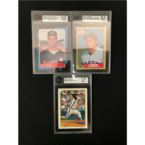 LOT OF 3 KSA GRADED BASEBALL TRADING CARDS