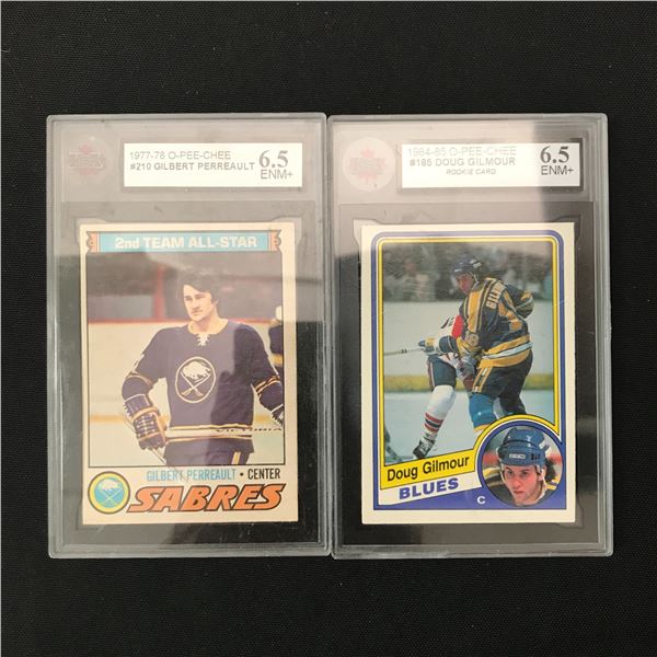 LOT OF 2 KSA GRADED HOCKEY TRADING CARDS