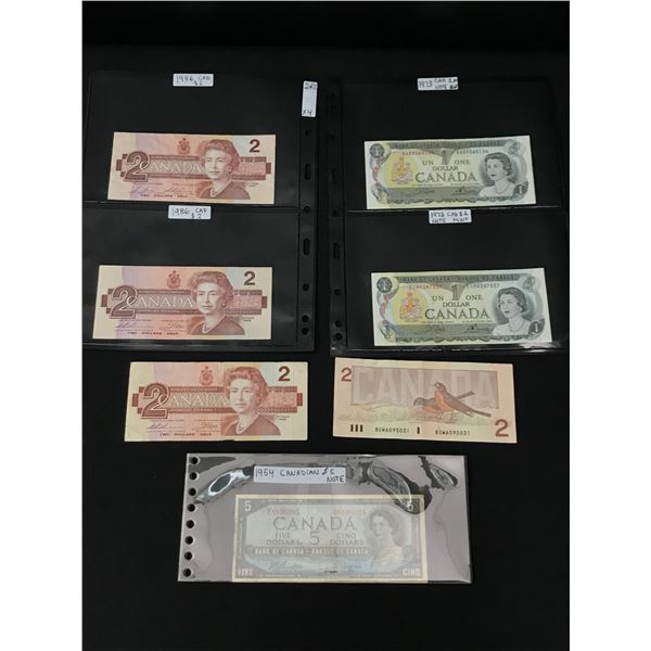 LOT OF 7 CANADIAN BANK NOTES