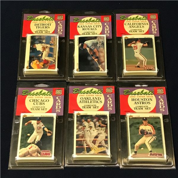 LOT OF 6 1992 UPPER DECK BASEBALL TEAM SETS SEALED IN ORIGINAL PACKAGING