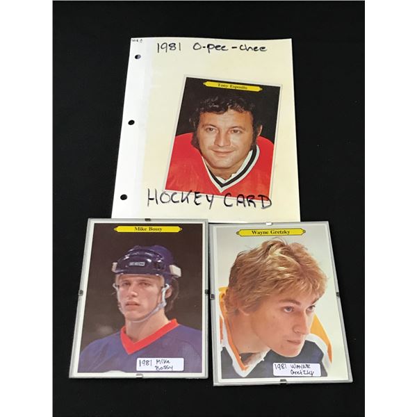 LOT OF 3 1981 HOCKEY TRADING CARDS