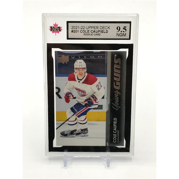 2021-22 UPPER DECK COLE CAULFIELD ROOKIE TRADING CARD - KSA GRADE 9.5