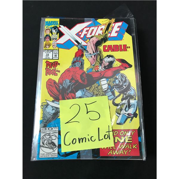 LOT OF 25 COMICS BAGGED AND BOARDED (MAINLY SUPERHERO)