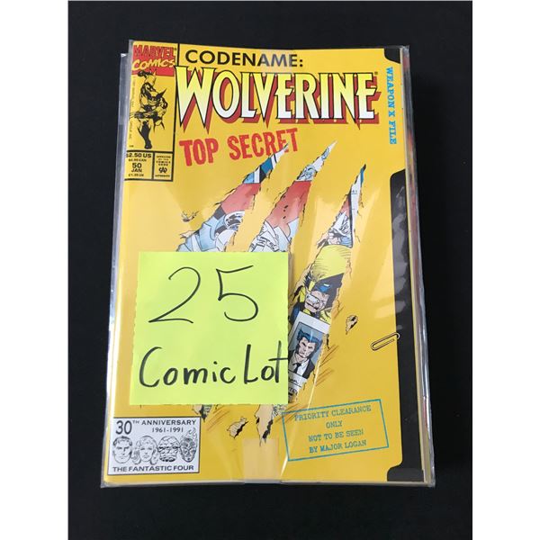LOT OF 25 COMICS BAGGED AND BOARDED (MAINLY SUPERHERO)