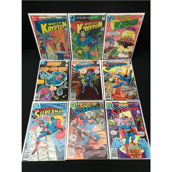 LOT OF 9 COMICS FEATURING SUPERMAN - DC COMICS