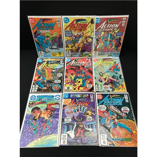 LOT OF 9 COMICS FEATURING SUPERMAN - DC COMICS