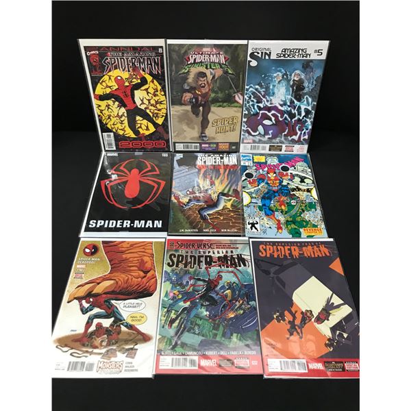 LOT OF 9 COMICS FEATURING SPIDERMAN - DC COMICS