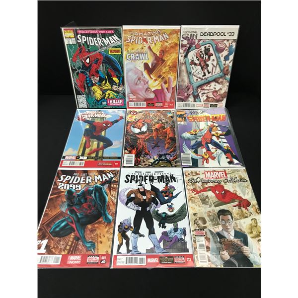 LOT OF 9 COMICS FEATURING SPIDERMAN - DC COMICS