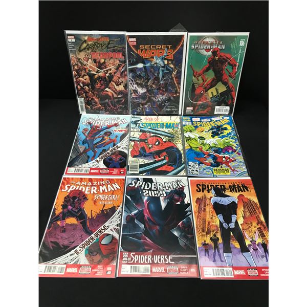 LOT OF 9 COMICS FEATURING SPIDERMAN - DC COMICS