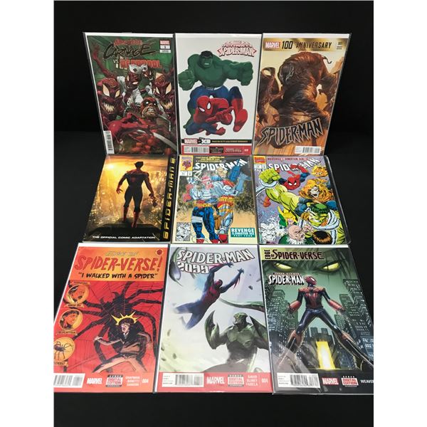 LOT OF 9 COMICS FEATURING SPIDERMAN - DC COMICS
