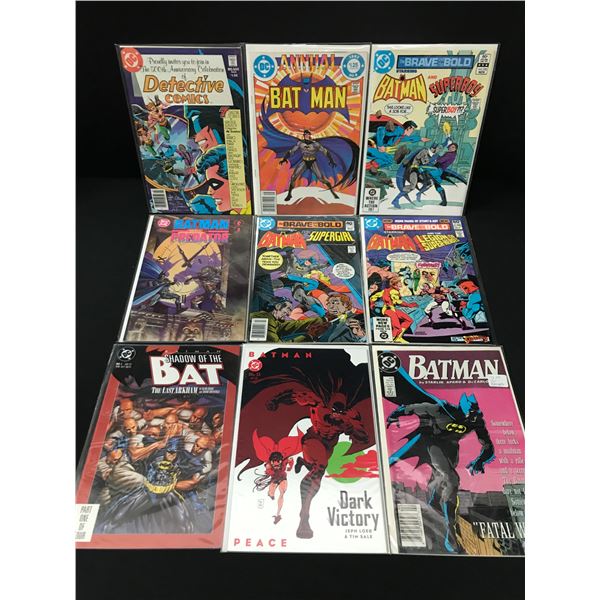 LOT OF 9 COMICS FEATURING BATMAN - DC COMICS